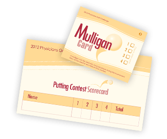 Golf mulligan card and putting contest card