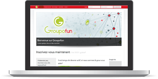 Website on laptop